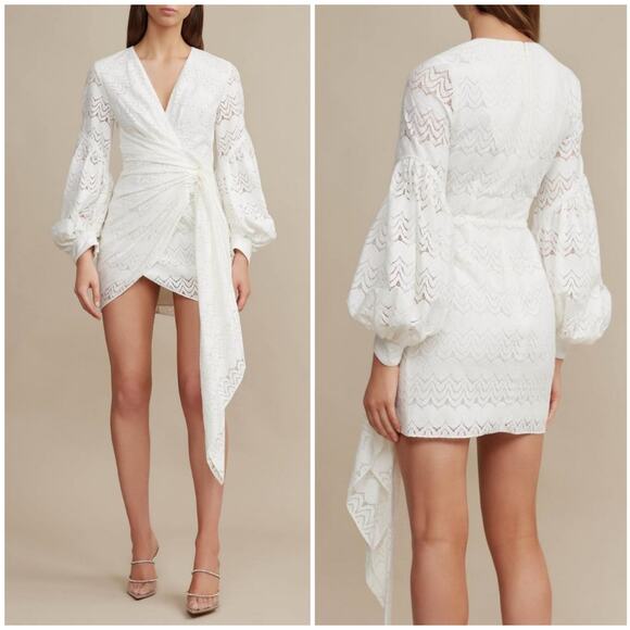 Acler Ivory Lace Long Sleeve Dress - Picture 2 of 15